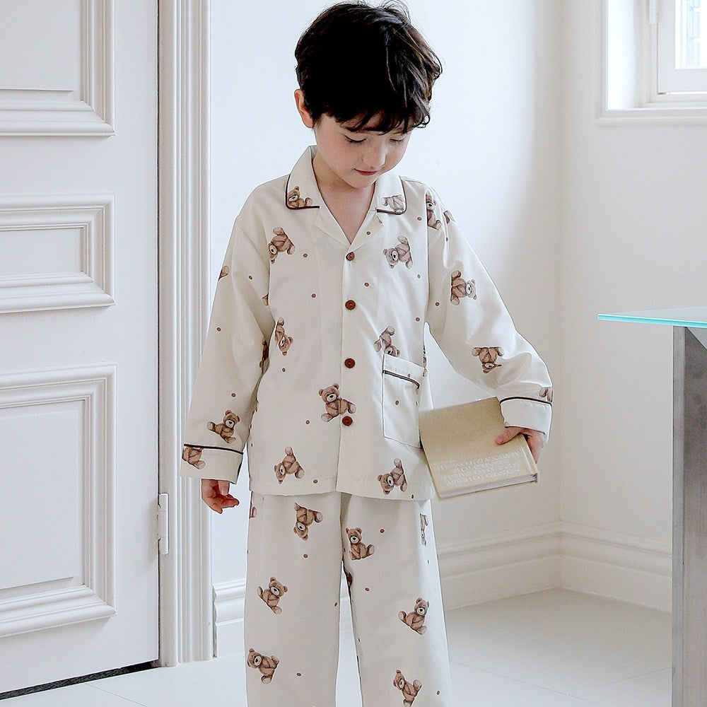 Snuggle Bear Cozy Wear Collared Long Sleeve Set