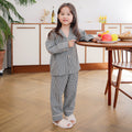Salt & Pepper Plaid Collared Long Sleeve Set