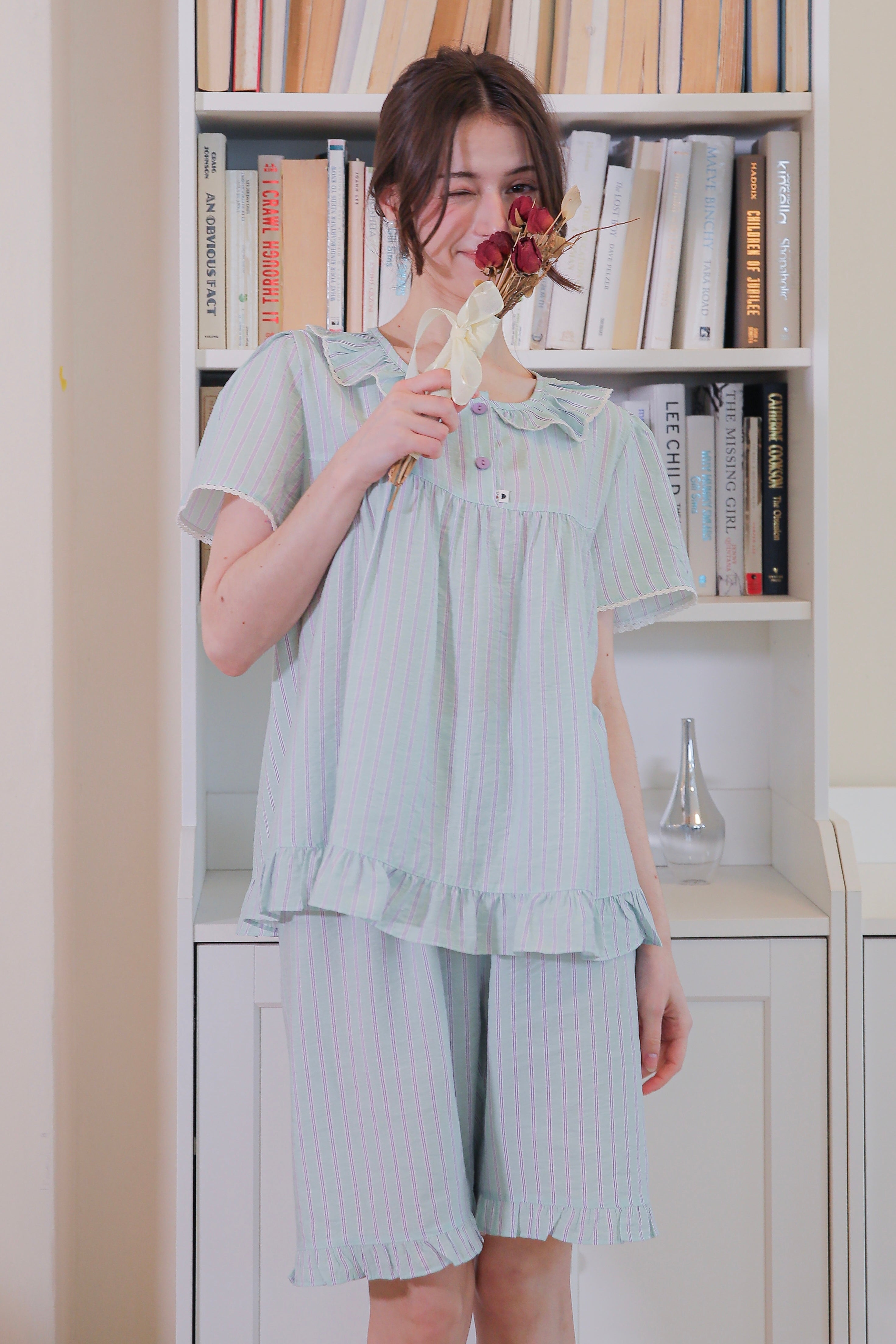 Cotton Candy Ruffled Adult Short Sleeve Set