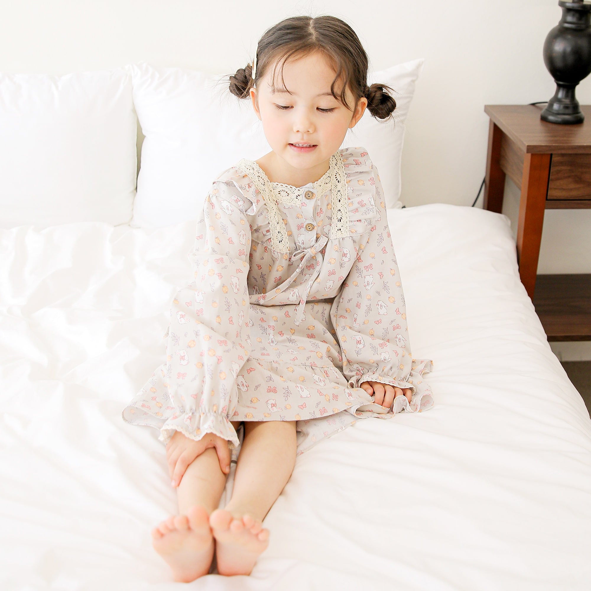 Garden Party Bunny Long Sleeve Nightgown