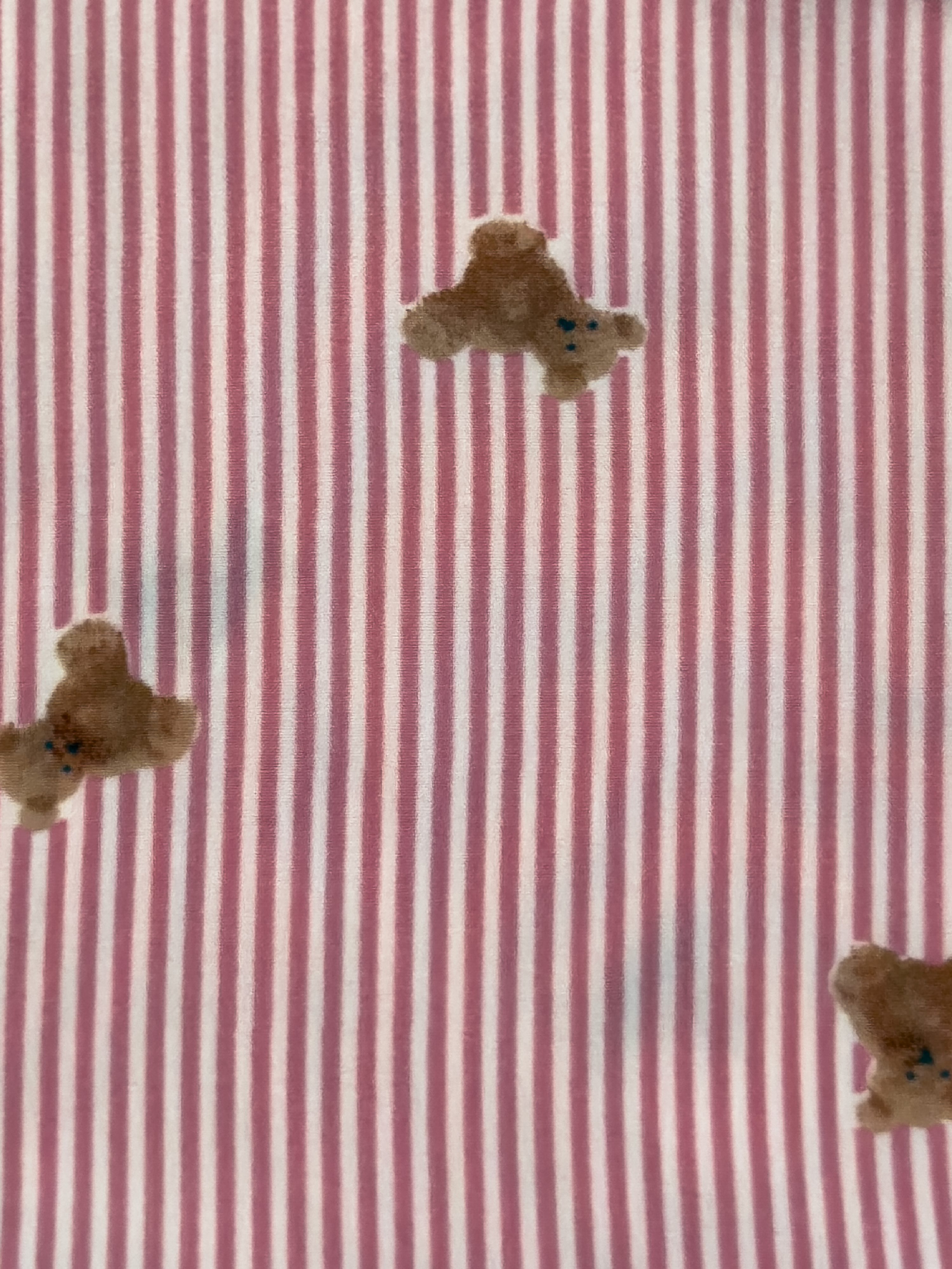 Lace Long Sleeve Set - Pink Teddy Bear