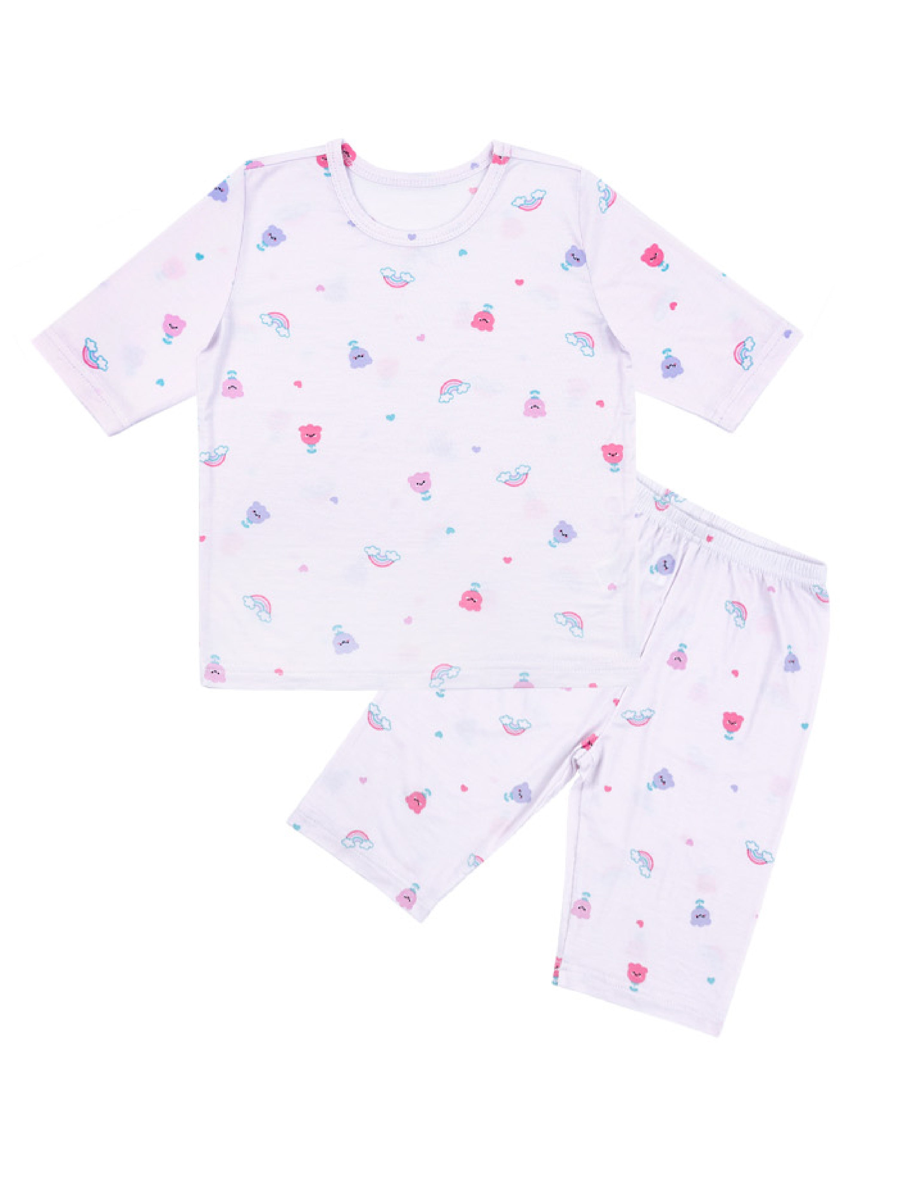 Rainbow Blossom Modal Short Sleeve Set