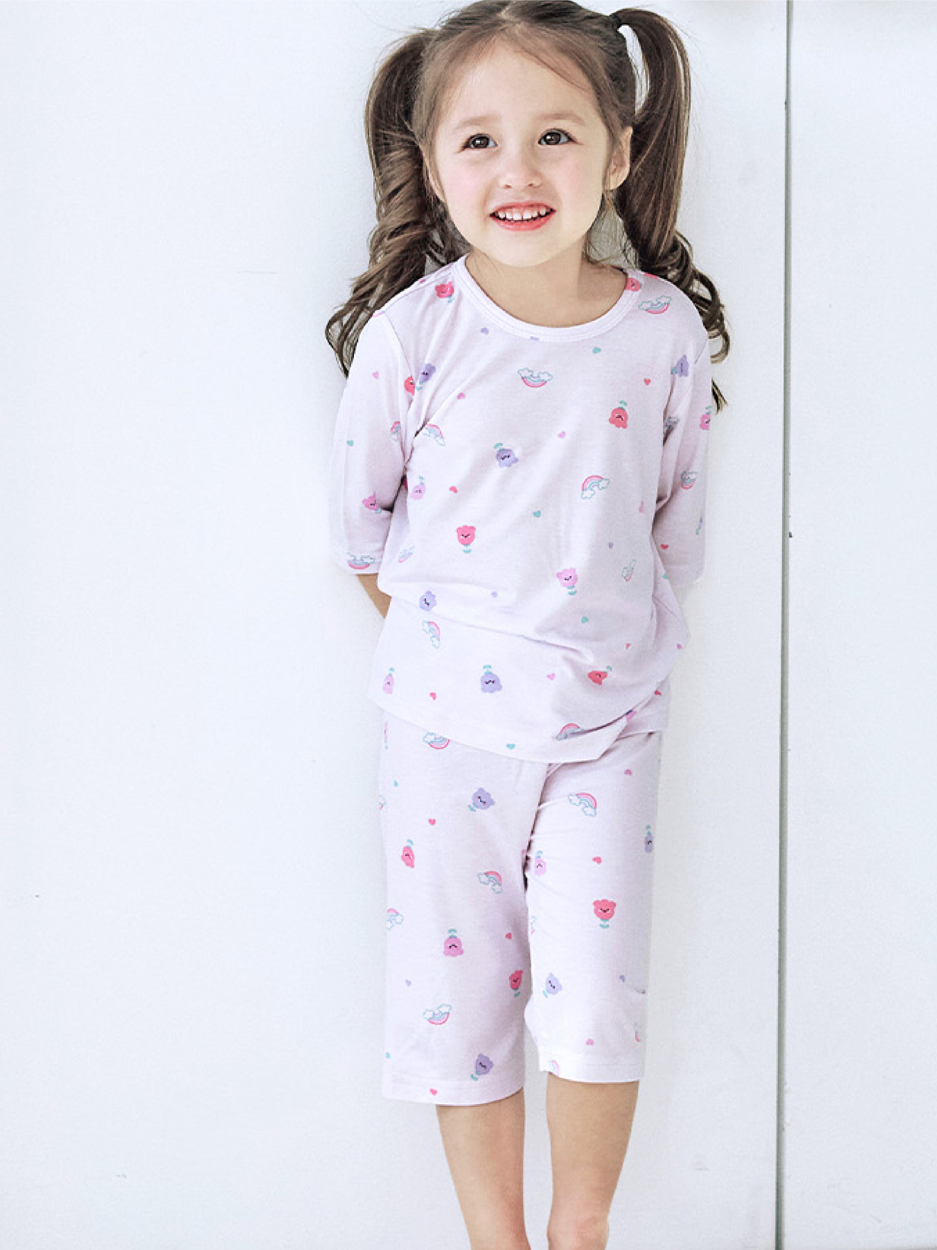 Rainbow Blossom Modal Short Sleeve Set