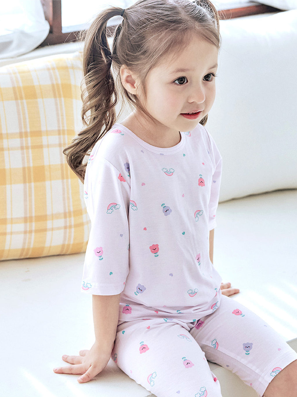 Rainbow Blossom Modal Short Sleeve Set