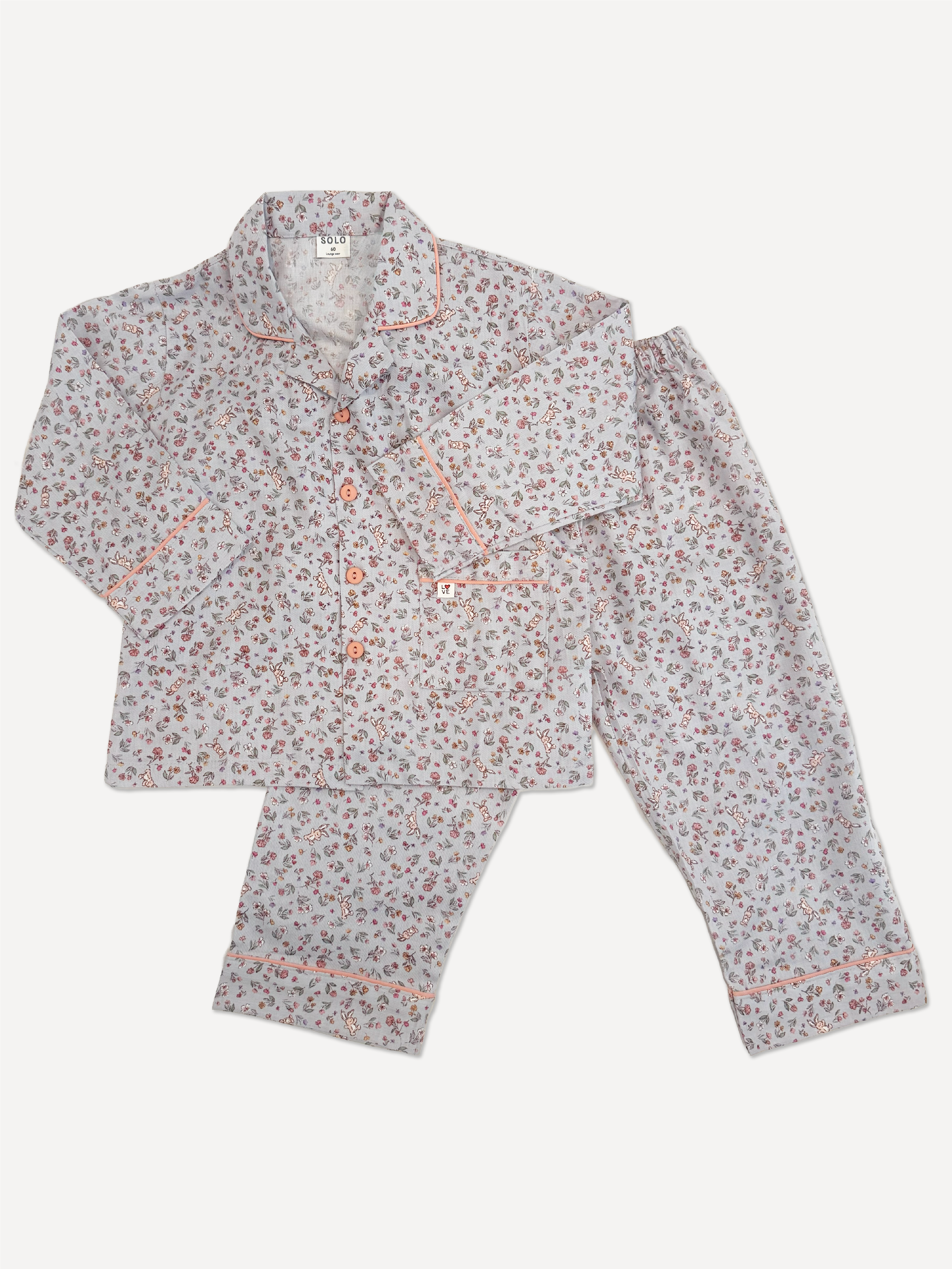 Secret Bunny Garden Collared Long Sleeve Set