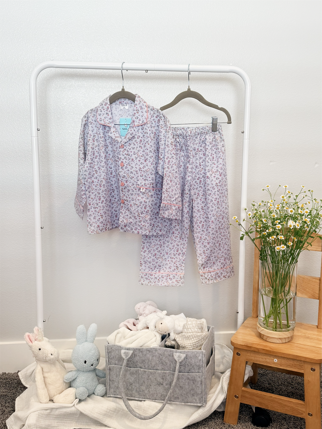 Secret Bunny Garden Collared Long Sleeve Set