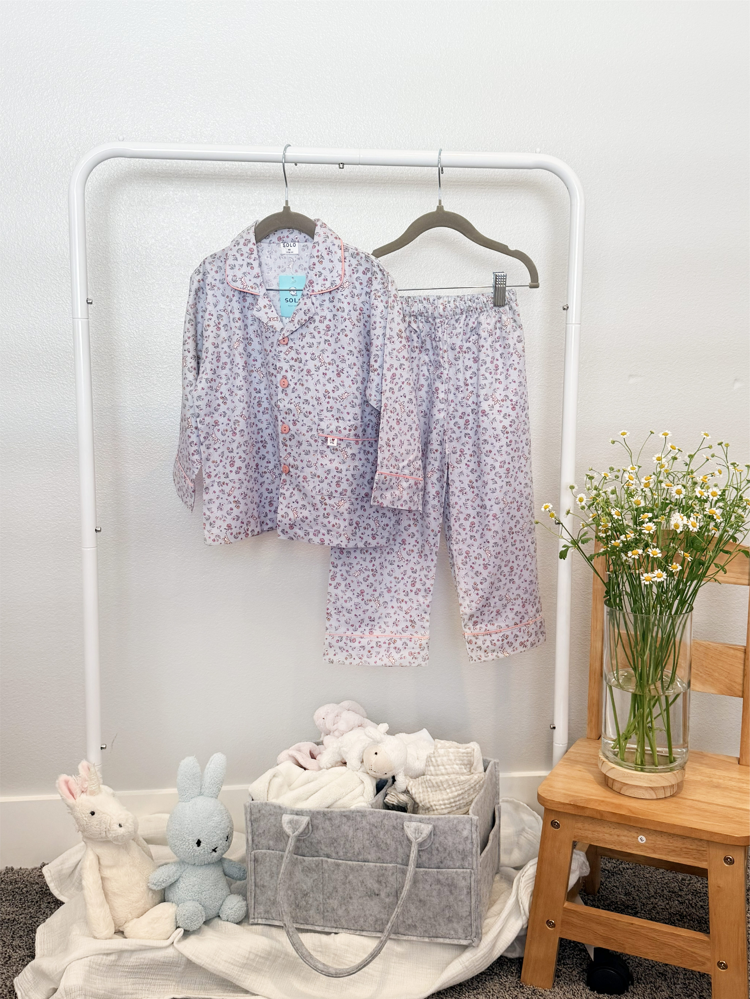Secret Bunny Garden Collared Long Sleeve Set