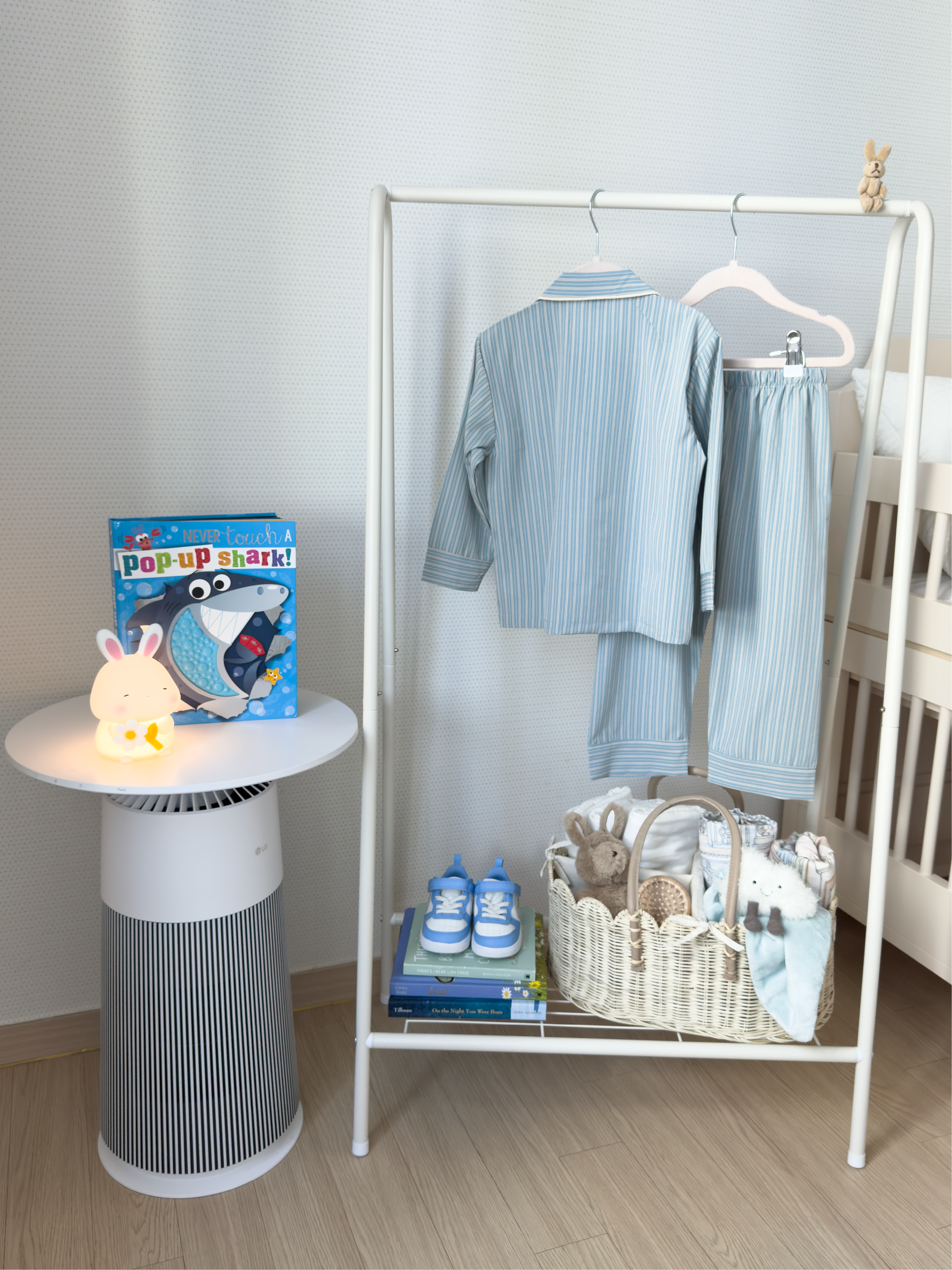 Collared Long Sleeve Set - Blue Stripe