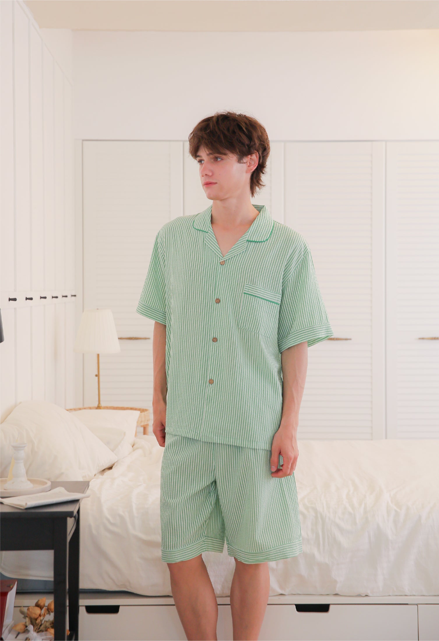 (Pre-order) Men's Clover Collared Short Sleeve Set