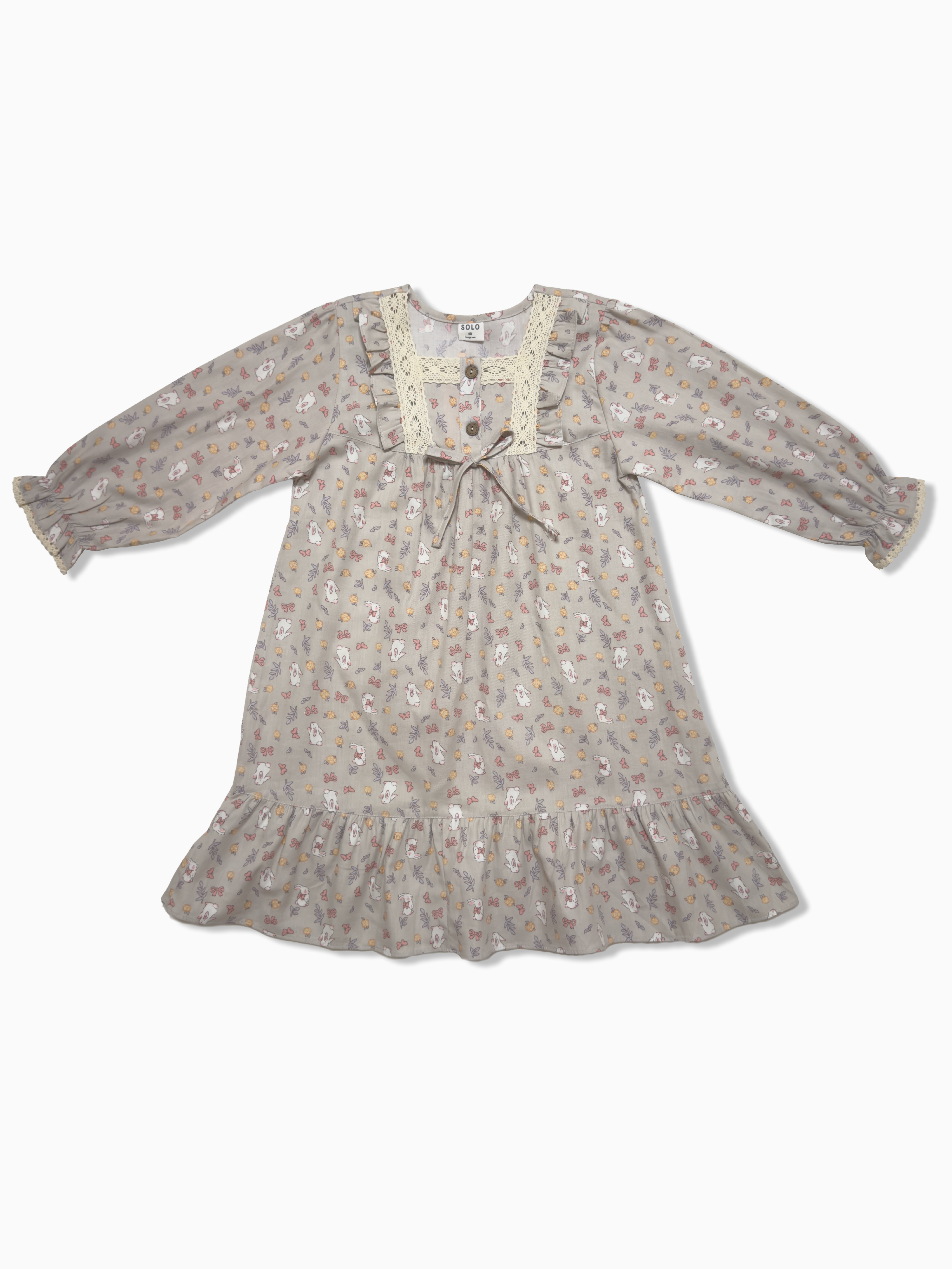 Lace Long Sleeve Set - Gray Rabbit