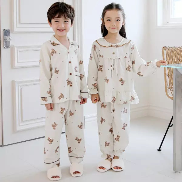 Snuggle Bear Cozy Wear Collared Long Sleeve Set