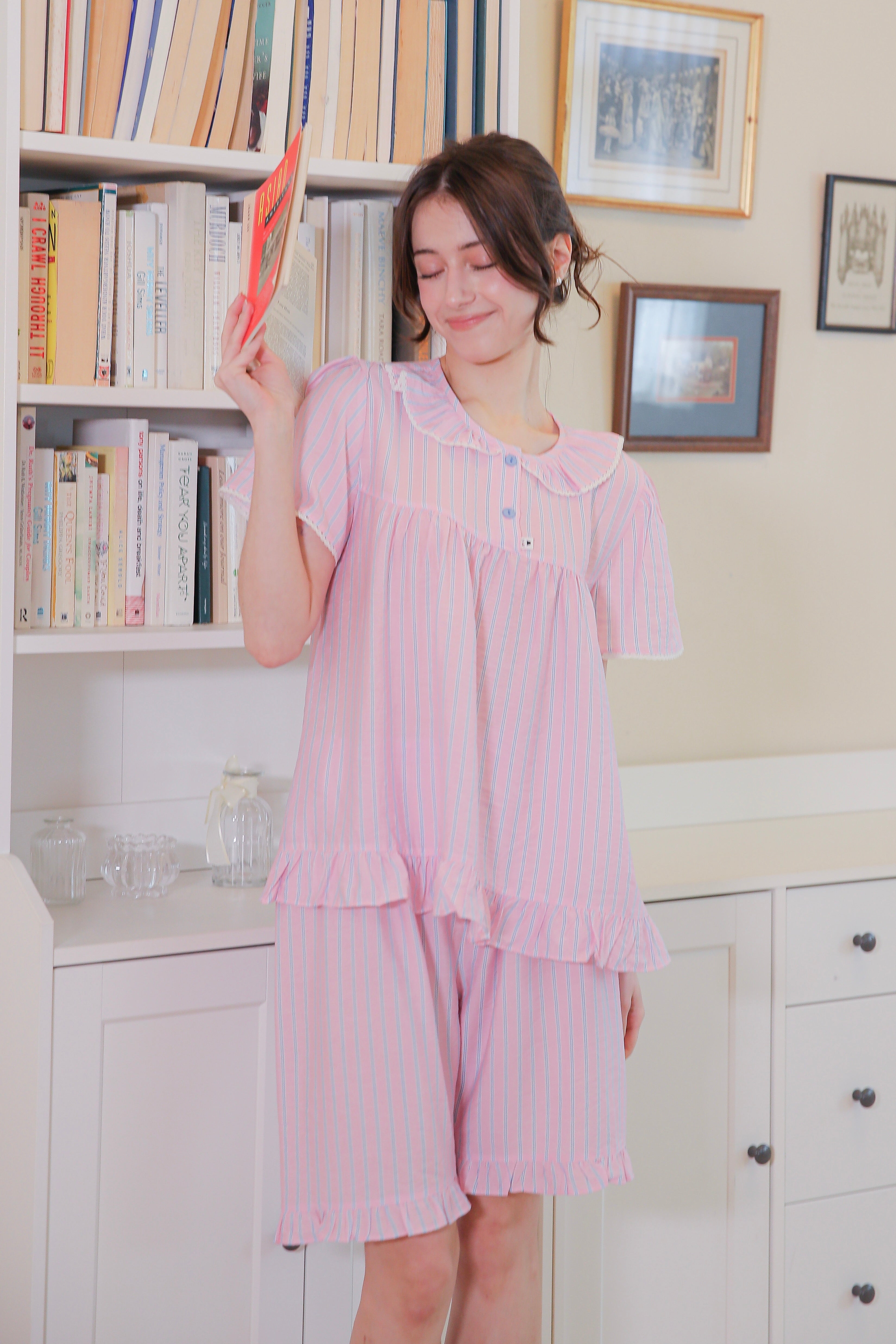 Cotton Candy Ruffled Adult Short Sleeve Set