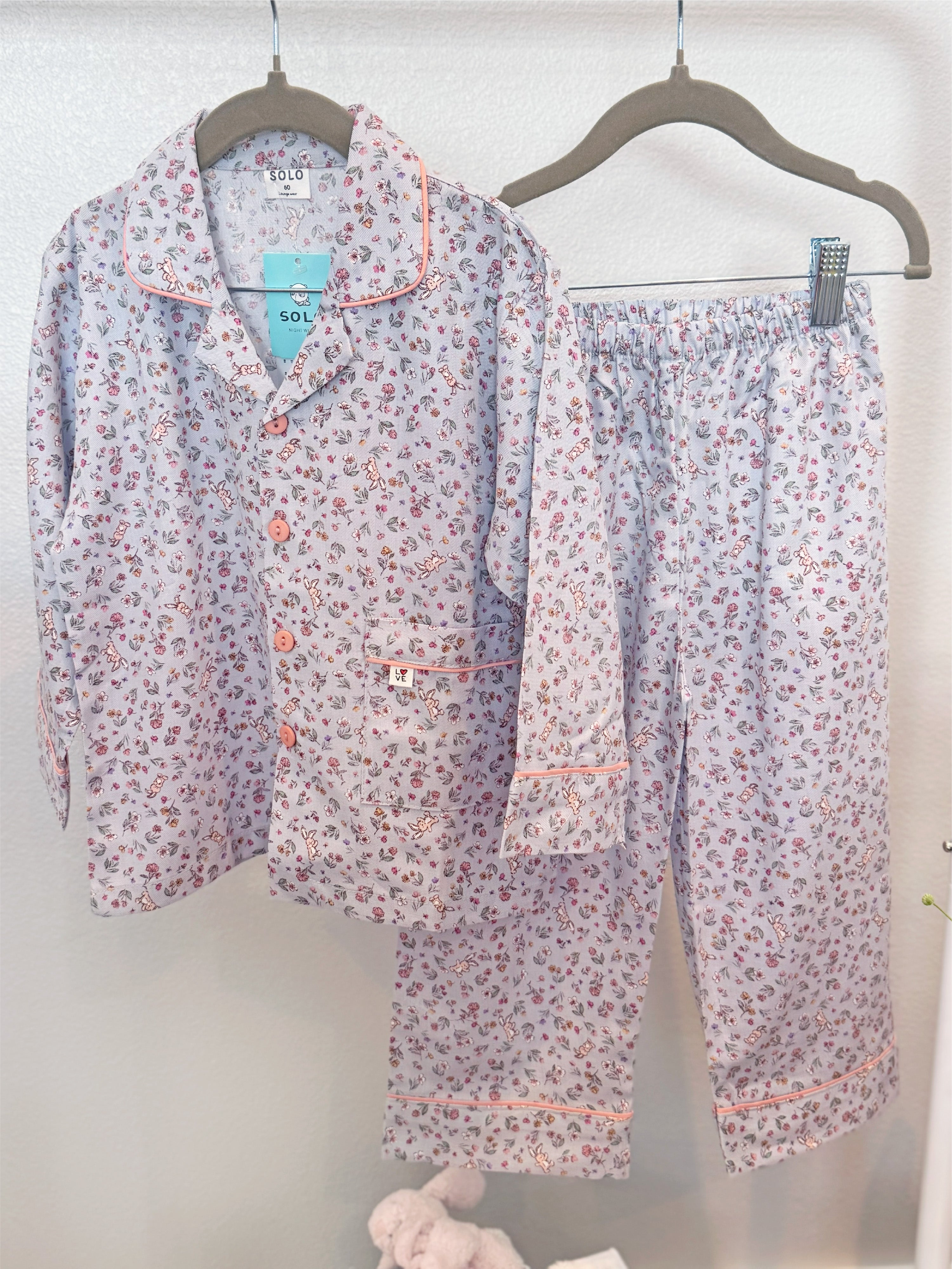 Secret Bunny Garden Collared Long Sleeve Set