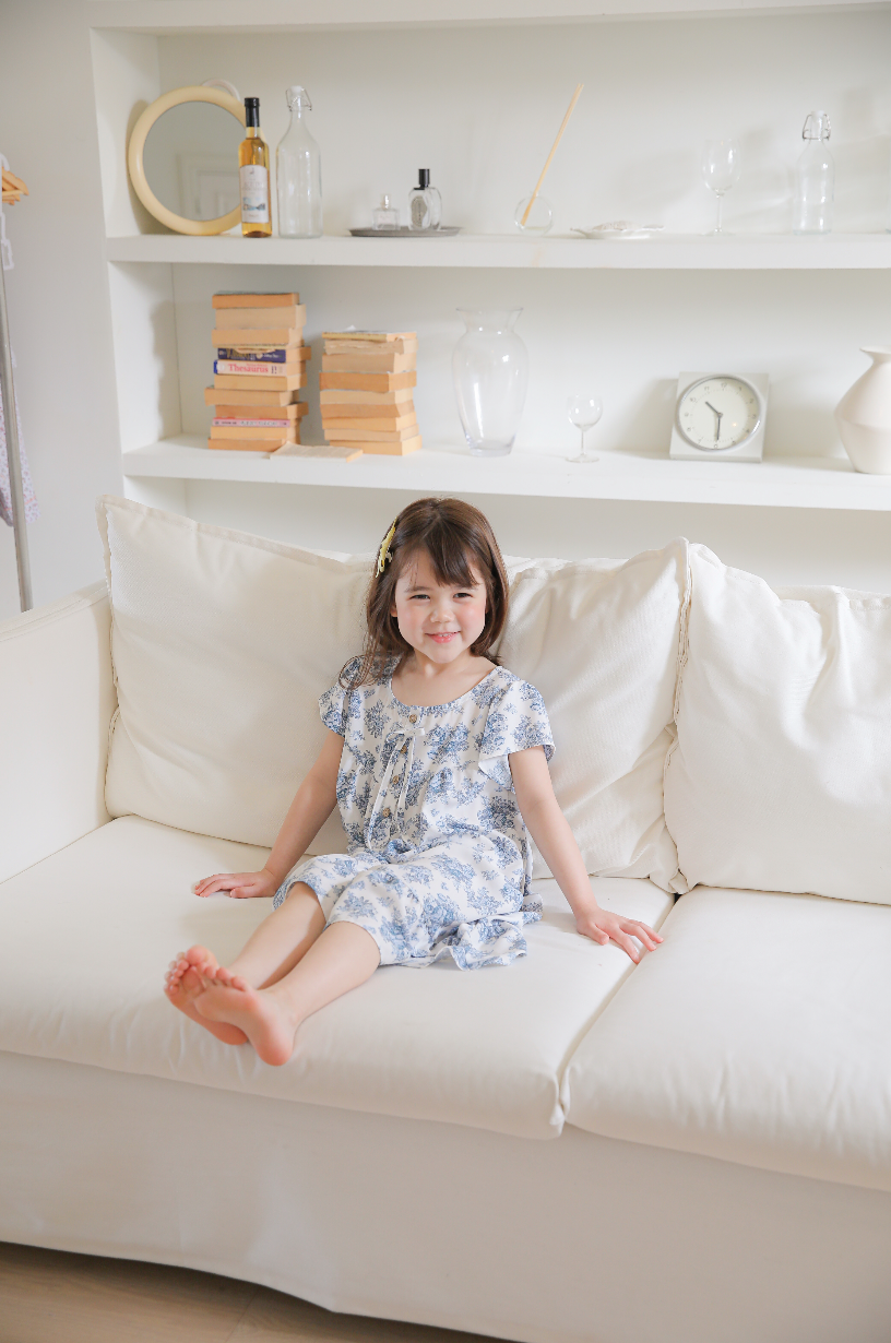 Blue Toile Short Sleeve Nightgown