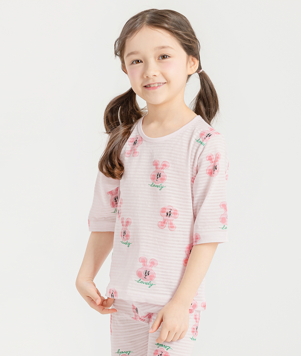 Pink Lovely Bunny Short Sleeve Set