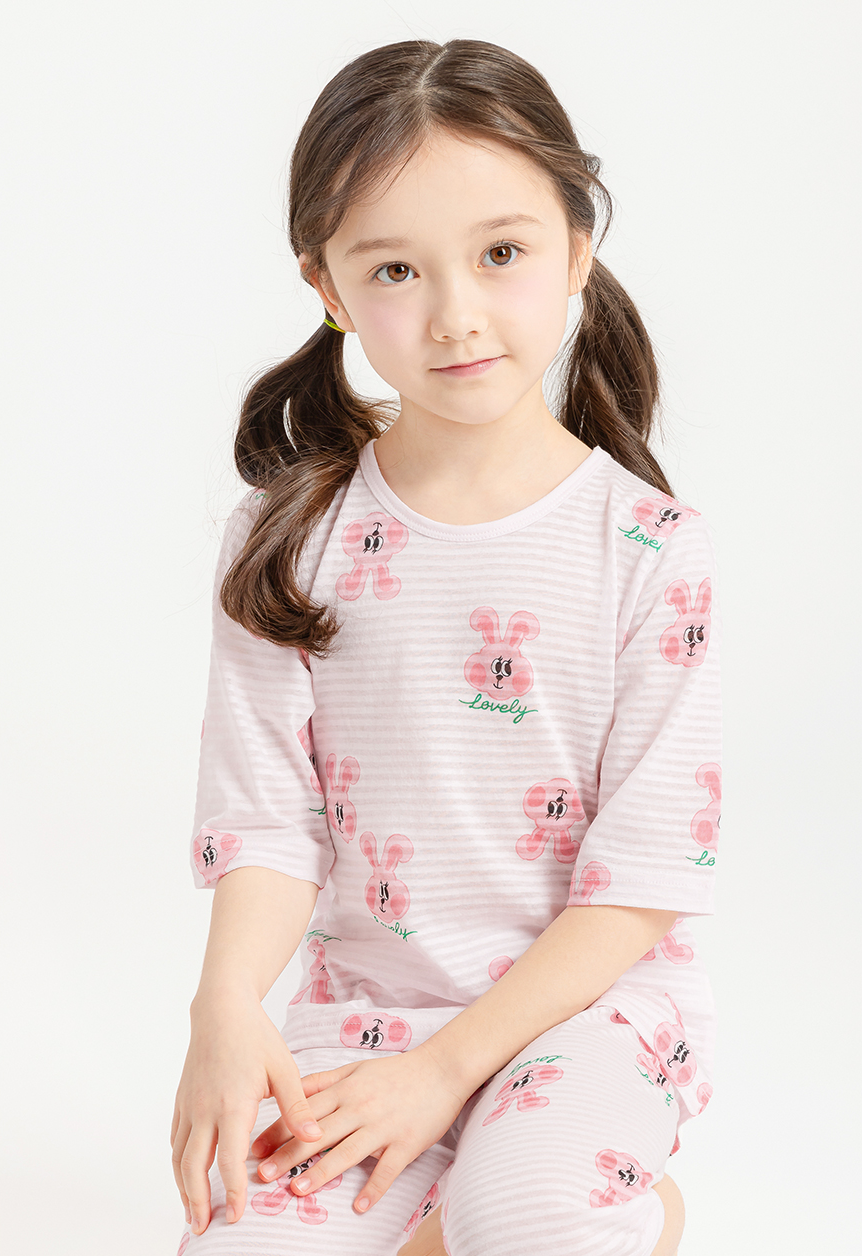 Pink Lovely Bunny Short Sleeve Set