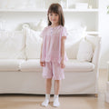 Cotton Candy Pink Ruffled Collared Short Sleeve Set